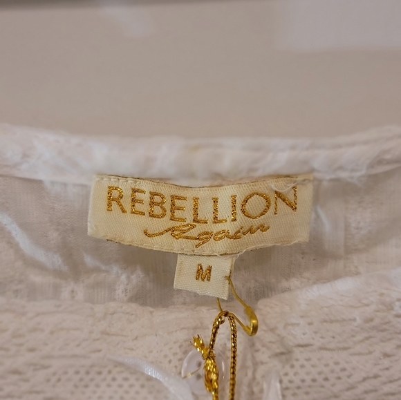 Rebellion crop top | Size M | White | NWT - Picture 3 of 6